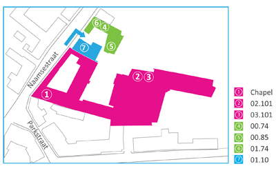 overview plan of Hogeheuvelcollege, Naamsestraat 69